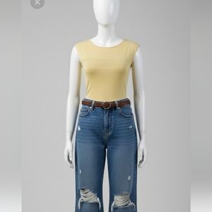 Guy Laroche Butter Yellow Knit Tank Top 40…